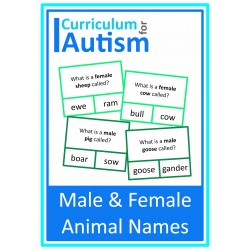 Animal Names Male or Female Cards
